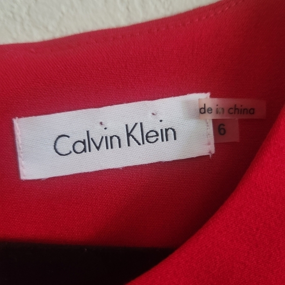 CALVIN KLEIN SLEEVELESS SUNBURST RUCHED CAREER DRESS SIZE6 - Picture 4 of 5